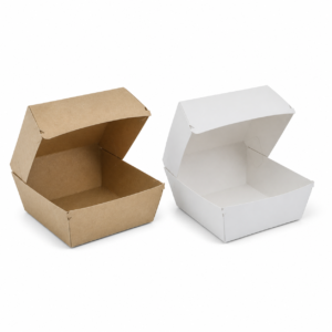 148 x 115 x 65 mm Kraft and White Paper Takeaway Box