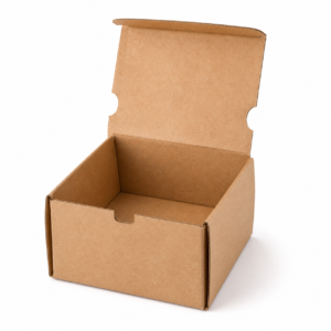 F-Flute Kraft Hamburger Box #1 - 10.5 x 10.2 x 8.5 cm