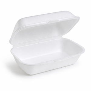 Foam Hamburger Double Tray 4 x 7.75 in - White
