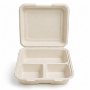 7 x 7 inch Bagasse Clamshell
