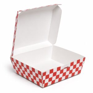 Red Check Paper Hamburger Clamshell