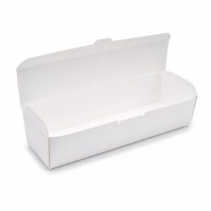 White Paperboard Hot Dog Clamshell