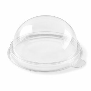 PET Dome Lid for 6-8 oz Paper Deli Containers - No Hole