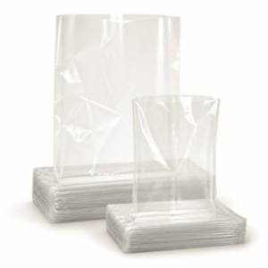 Clear plastic produce bags in two sizes