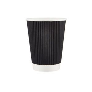 12 oz Black Paper Ripple Cup