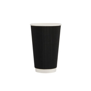 16 oz Black Paper Ripple Cup