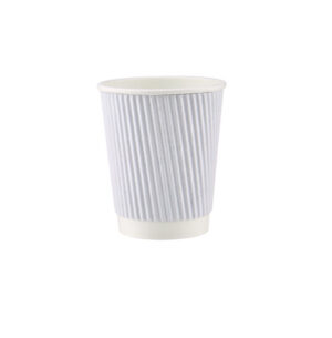 8 oz White Paper Ripple Cup