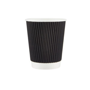 8 oz Black Paper Ripple Cup