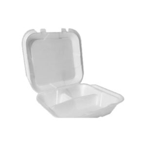 9 x 9 EPS Foam Hinged Container 9×9 - 3 Compartments