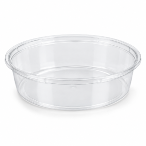 32 oz Round Plastic Container Flat - Wide Deli Container