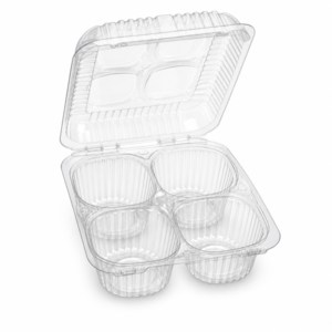 Clear Muffin Container - 4-Cavity