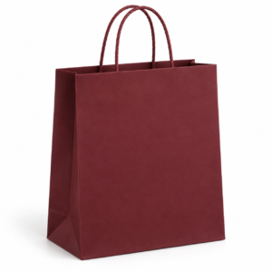 One Color Paper Bag with J-Cut Turn Top Rope Handle