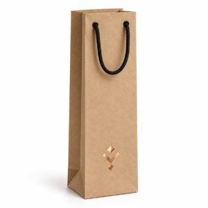 Hot Stamped Kraft Wine Bag with PP Rope Handle