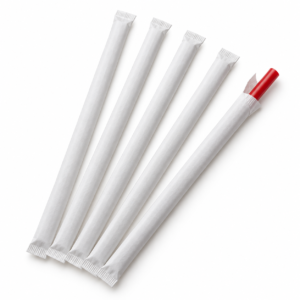 Red 7.75″ Paper Wrapped Straw