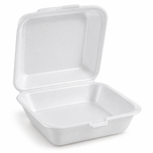 EPS Foam Hinged Container 6×6 Large Hamburger - White - 4/125