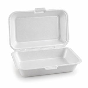 EPS Foam Hinged Container 6×4 Mini 1-Compartment - White