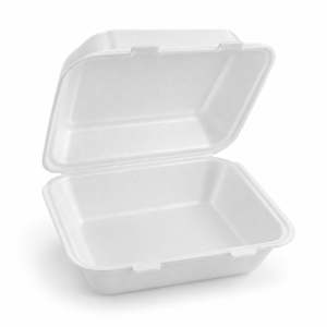 EPS Foam Hinged Container 6×5 Extra Small 1-Compartment - White - 4/125