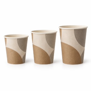Printed Hot Paper Cup Retail Pack Family in 6 oz, 8 oz and 10 oz Sizes