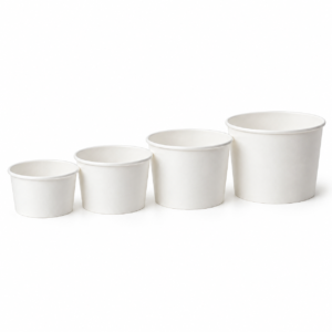 White Paper Deli Container Family in 6 oz, 8 oz, 12 oz and 16 oz Sizes