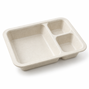 3-Compartment Bagasse Tray
